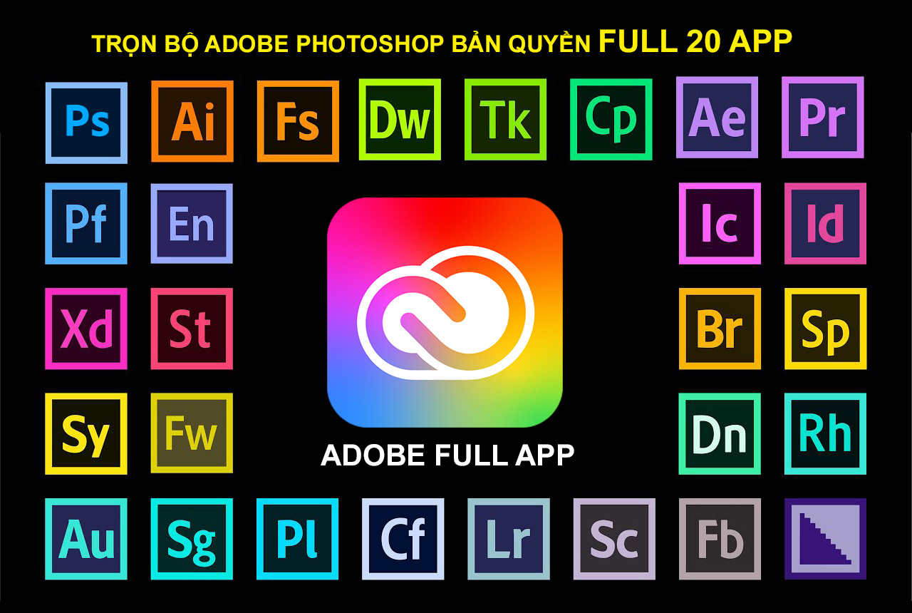Nâng Cấp Adobe Photoshop Bản Quyền Chính Hãng - Hàng Vip Không Lỗi - Creative Cloud Full App