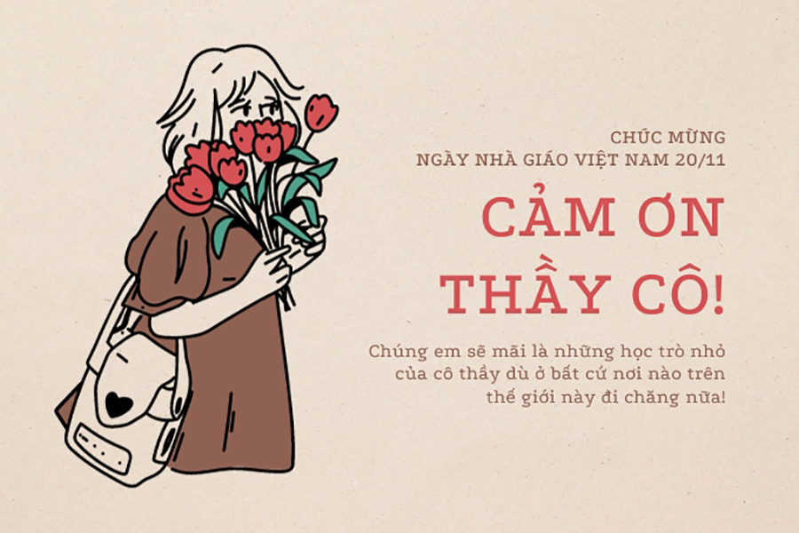 Gợi ý mẫu prompt tạo thiệp chúc mừng 20/11 đẹp ngất ngây tặng thầy cô