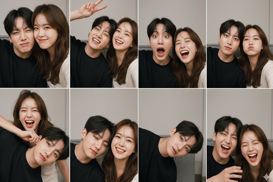 Hướng dẫn tạo ảnh Photobooth Couple với idol bằng câu lệnh Gemini