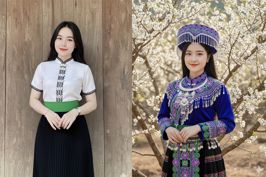 Prompt Gemini: Tạo ảnh cô gái dân tộc Việt Nam đậm chất truyền thống