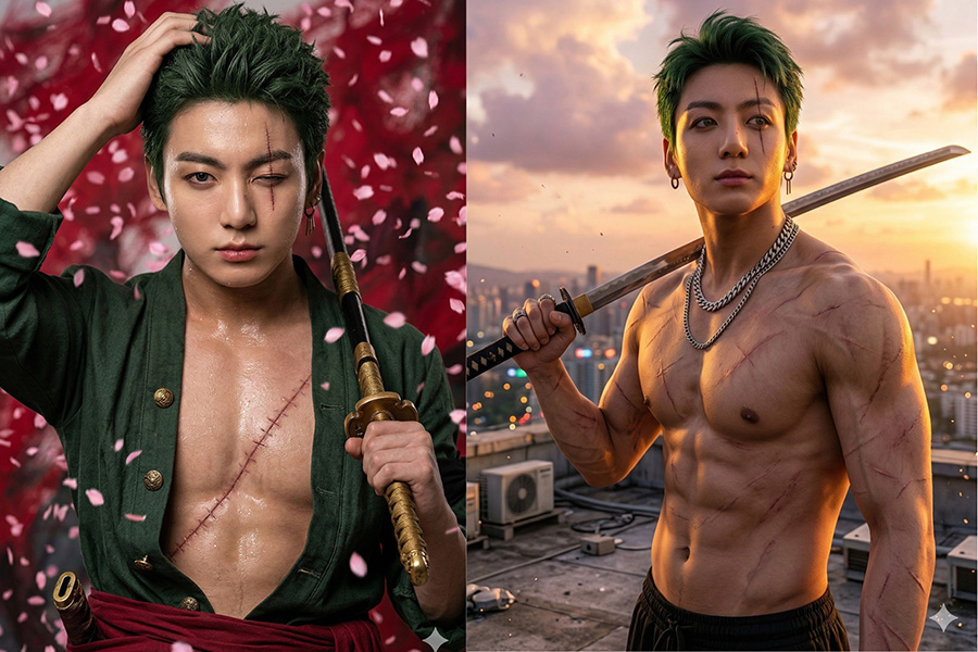 Chỉ 1 câu lệnh Gemini AI tạo ảnh Zoro đu trend One Piece siêu viral