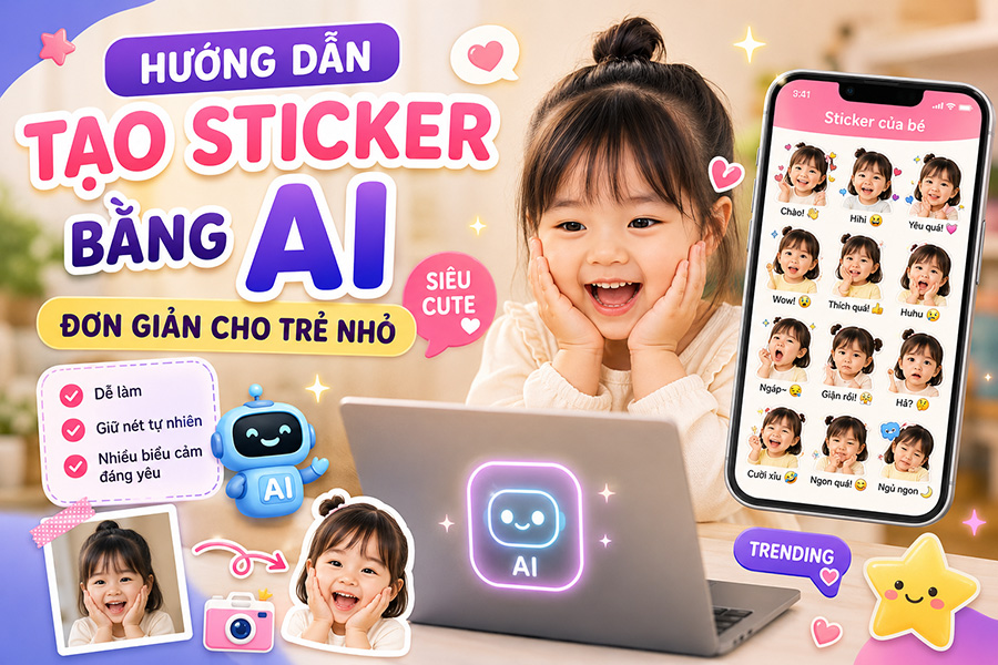Hướng Dẫn Tạo Sticker Bằng AI Đơn Giản Cho Trẻ Nhỏ Cực Dễ Thương Chỉ Trong 5 Phút