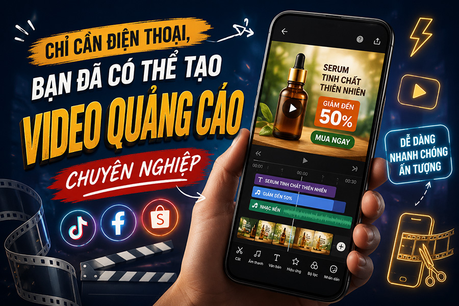 Chỉ Cần Điện Thoại, Bạn Đã Có Thể Tạo Video Quảng Cáo Chuyên Nghiệp