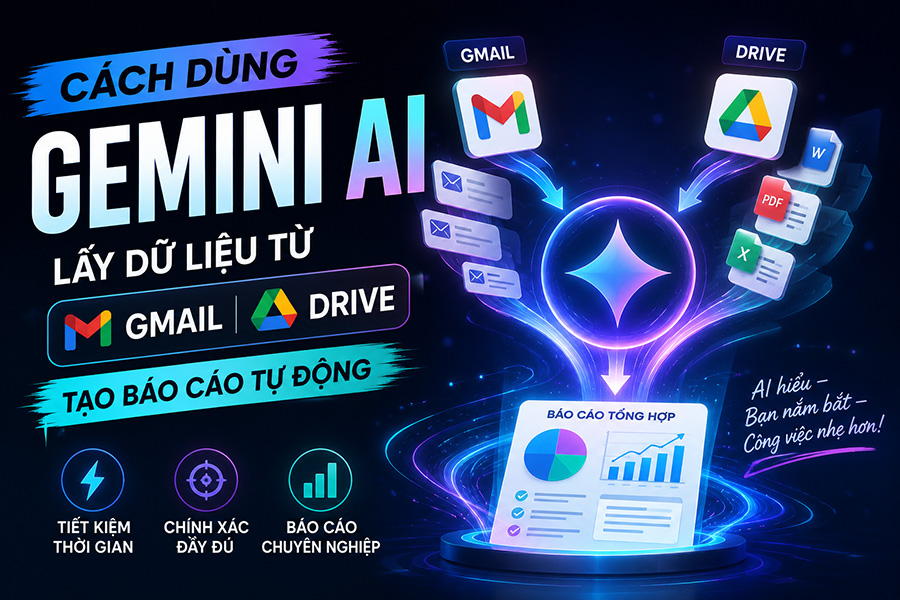 Chỉ Cần Ra Lệnh Cho Google Gemini AI, Báo Cáo Từ Gmail Và Drive Sẽ Tự Xuất Hiện
