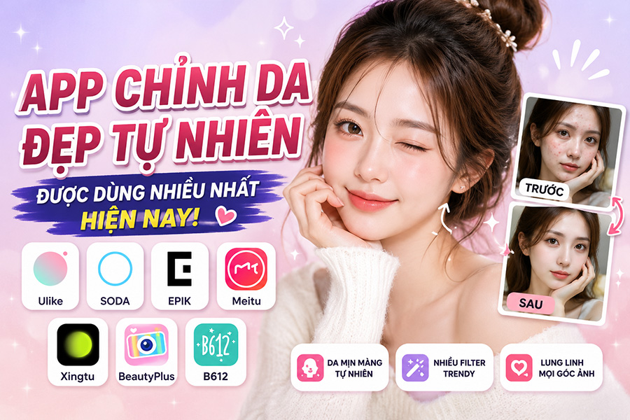 Các App Chỉnh Da Đẹp Được TikToker Dùng Nhiều Nhất