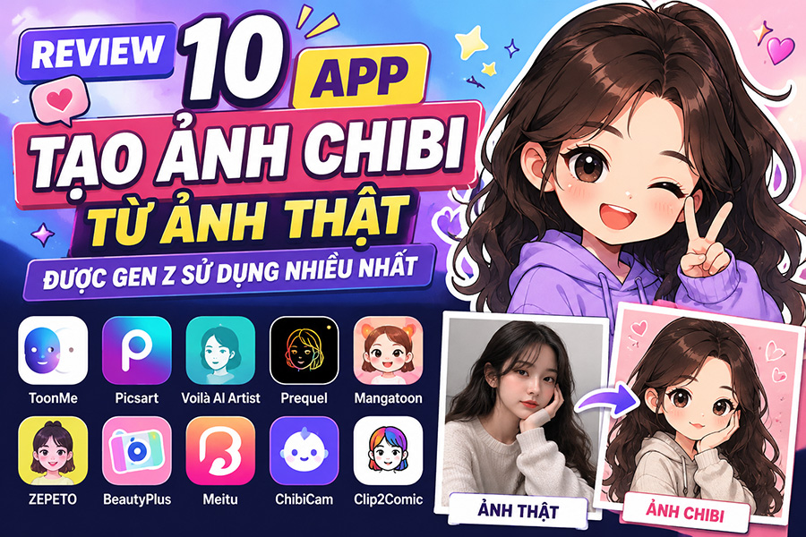 Review 10 App Tạo Ảnh Chibi Từ Ảnh Thật Được Gen Z Sử Dụng Nhiều Nhất