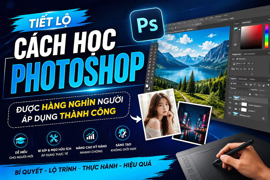 Tiết Lộ Cách Học Photoshop Được Hàng Nghìn Người Áp Dụng Thành Công