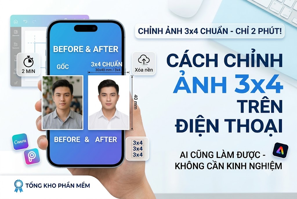Cách Chỉnh Ảnh 3x4 Trên Điện Thoại Chỉ Trong 2 Phút, Ai Cũng Làm Được