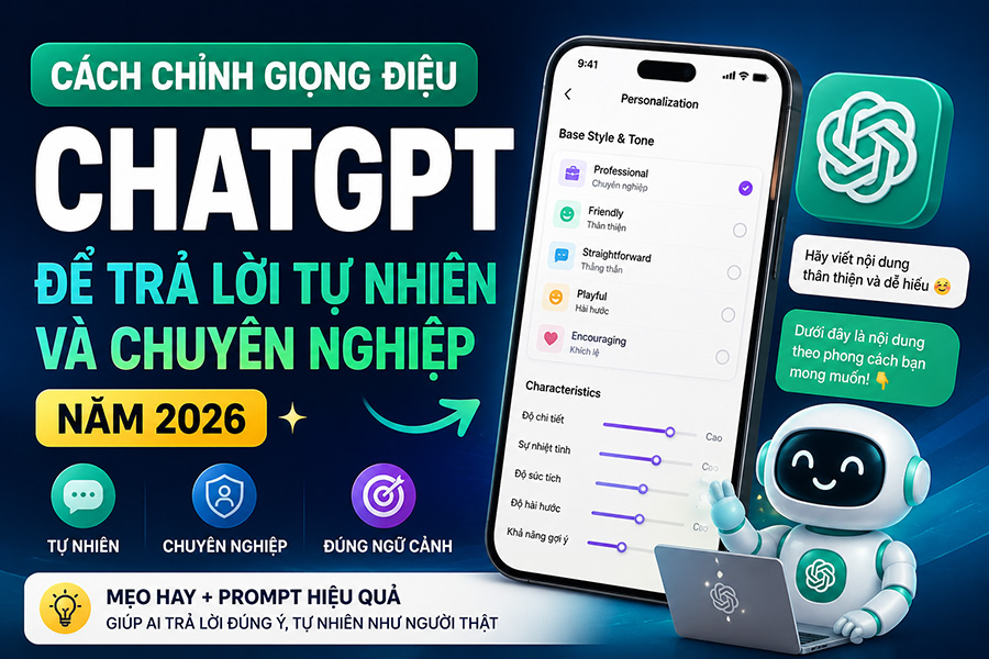 Cách Chỉnh Giọng Điệu ChatGPT Để Trả Lời Tự Nhiên Và Chuyên Nghiệp Năm 2026