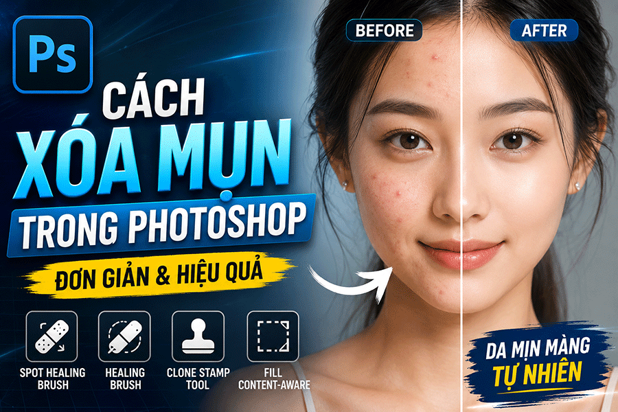 Cách Xóa Mụn Trong Photoshop Đẹp Tự Nhiên Chỉ Sau 1 Phút