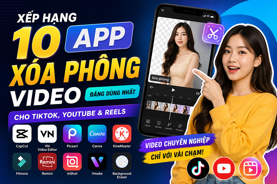Xếp Hạng 10 App Xóa Phông Video Đáng Dùng Nhất Cho TikTok, YouTube Và Reels