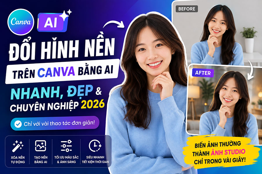 Hướng Dẫn Đổi Hình Nền Trên Canva Bằng AI Nhanh, Đẹp Và Chuyên Nghiệp 2026
