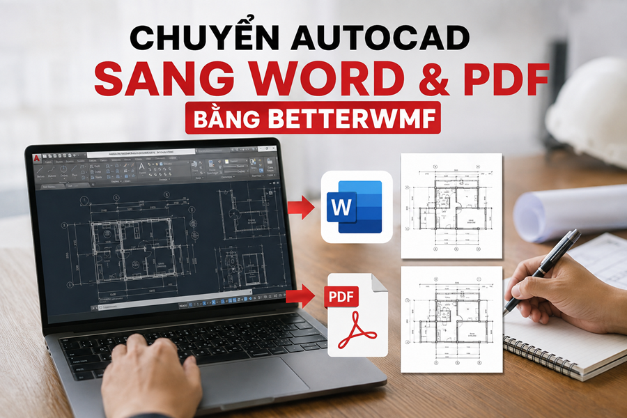 Chuyển Bản Vẽ AutoCAD Sang Word, PDF Sắc Nét Chỉ Với BetterWMF