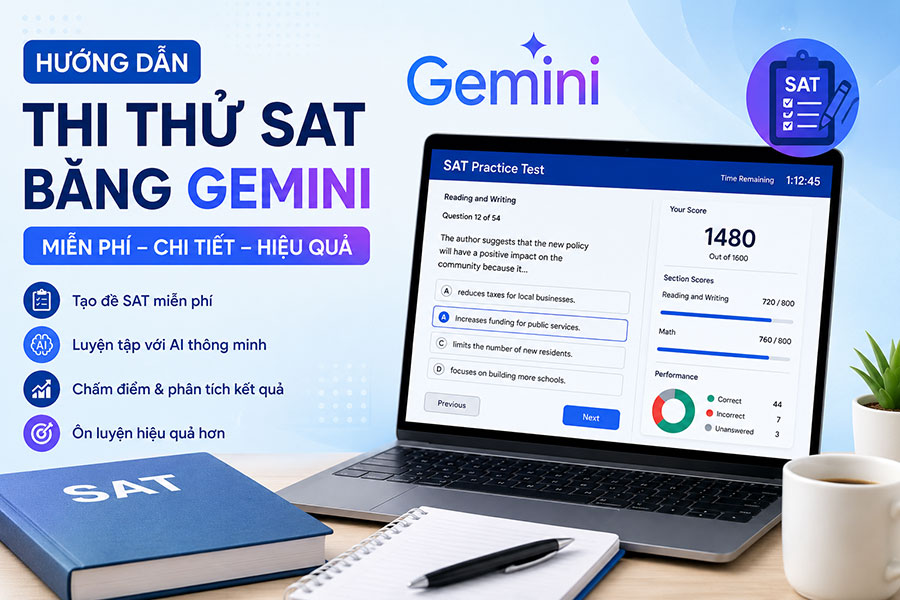 Hướng Dẫn Thi Thử SAT Bằng Gemini Giúp Ôn Luyện Hiệu Quả Hơn