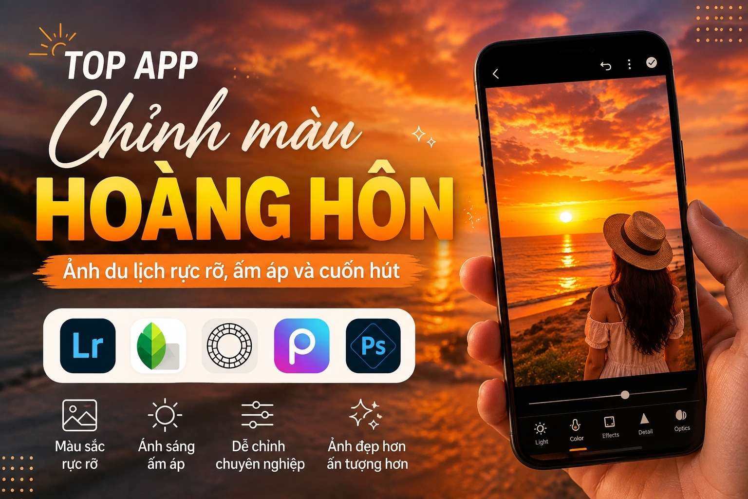 Gợi Ý App Chỉnh Màu Hoàng Hôn Cực Đẹp Cho Ảnh Du Lịch Và Check-in