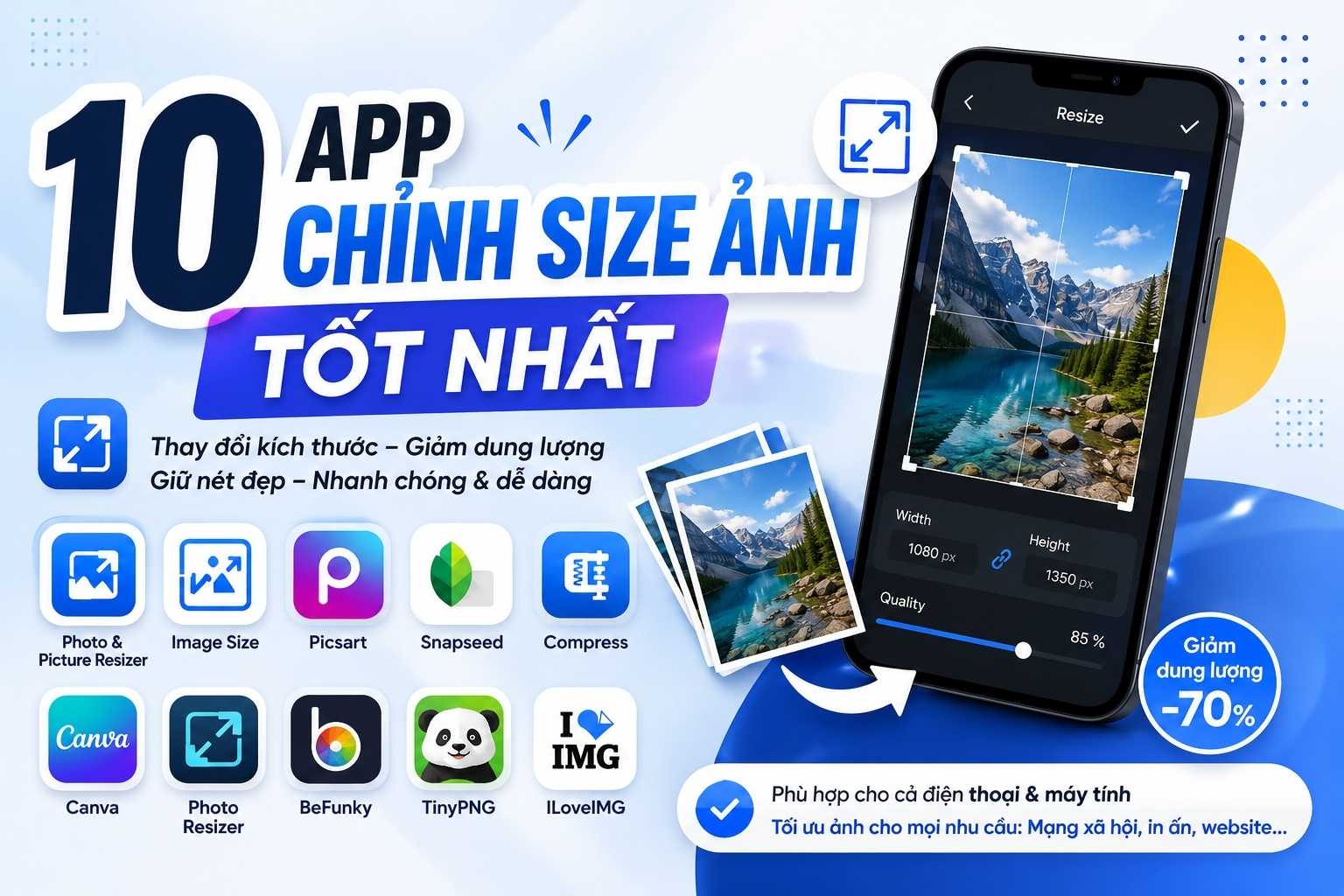 Muốn Ảnh Đúng Kích Thước Mà Vẫn Nét? Thử Ngay 10 App Này