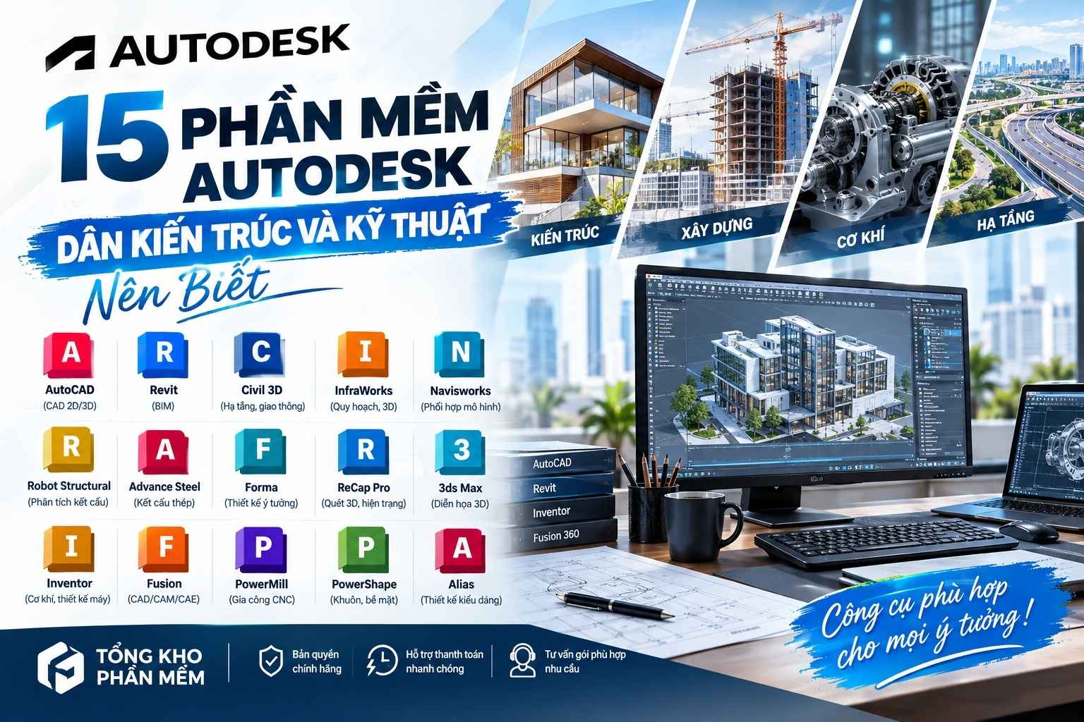 15 Phần Mềm Autodesk Dân Kiến Trúc Và Kỹ Thuật Nên Biết