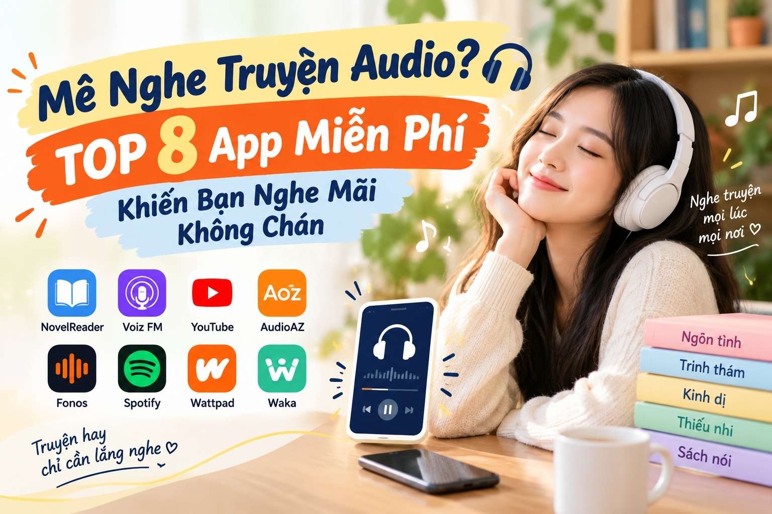 Mê Nghe Truyện Audio? TOP 8 App Miễn Phí Khiến Bạn Nghe Mãi Không Chán