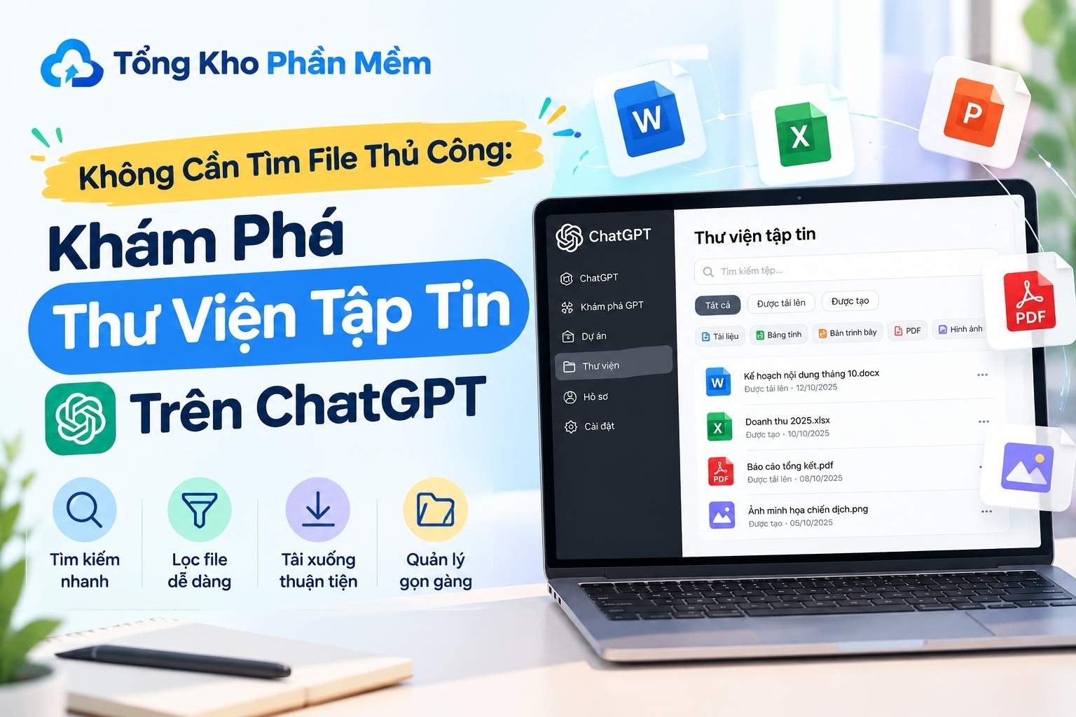 Không Cần Tìm File Thủ Công: Khám Phá Thư Viện Tập Tin Trên ChatGPT
