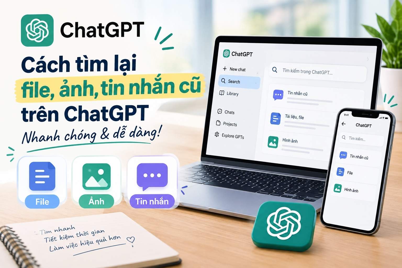 Đừng Lục Lại Từng Cuộc Chat! Cách Tìm File Và Ảnh Cũ Trên ChatGPT