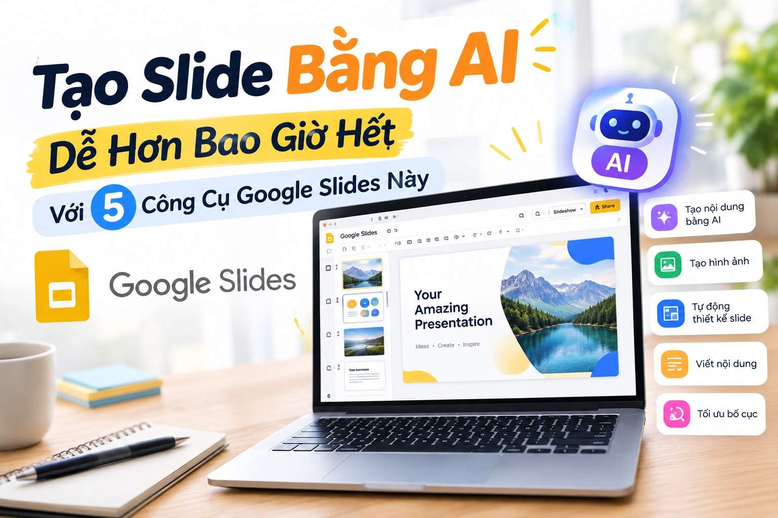 Tạo Slide Bằng AI Dễ Hơn Bao Giờ Hết Với 5 Công Cụ Google Slides Này