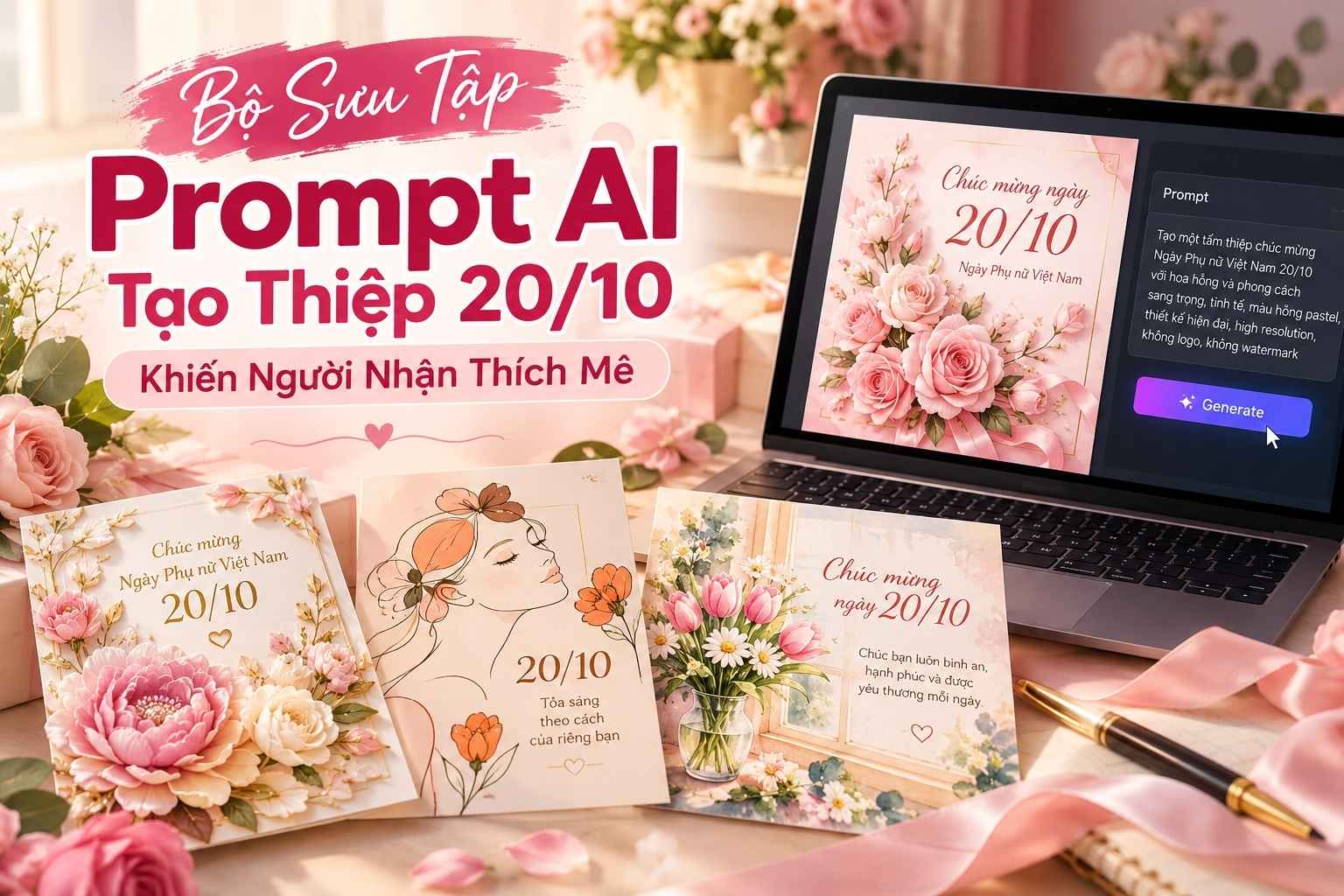 Bộ Sưu Tập Prompt AI Tạo Thiệp 20/10 Khiến Người Nhận Thích Mê